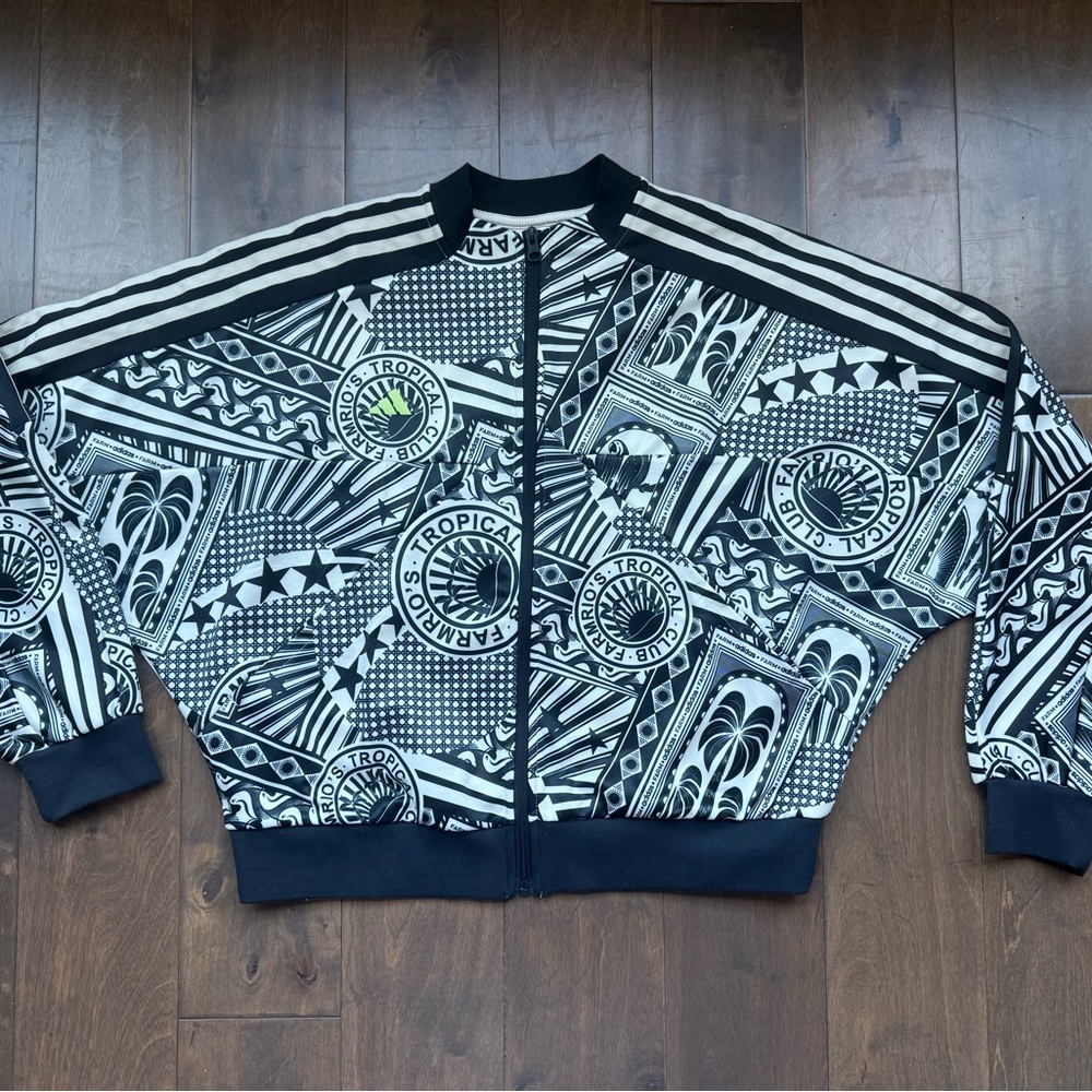 FARM Rio x Adidas Black and White Jacket
